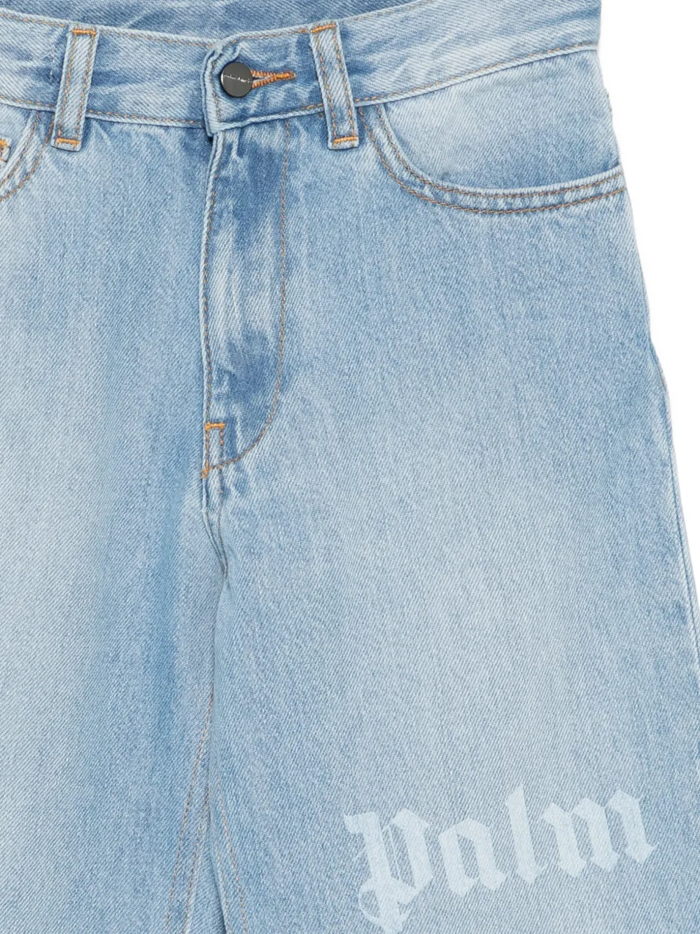 Palm Angels Kids Jeans met logodetail Blauw