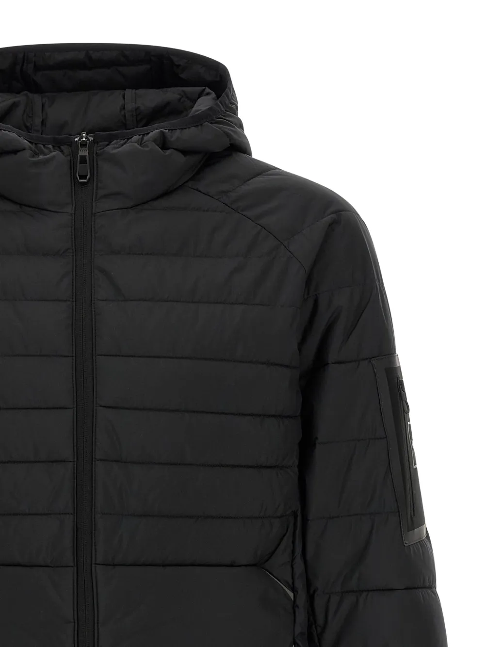  Boss Quilted Hooded Down Jacket - Black 