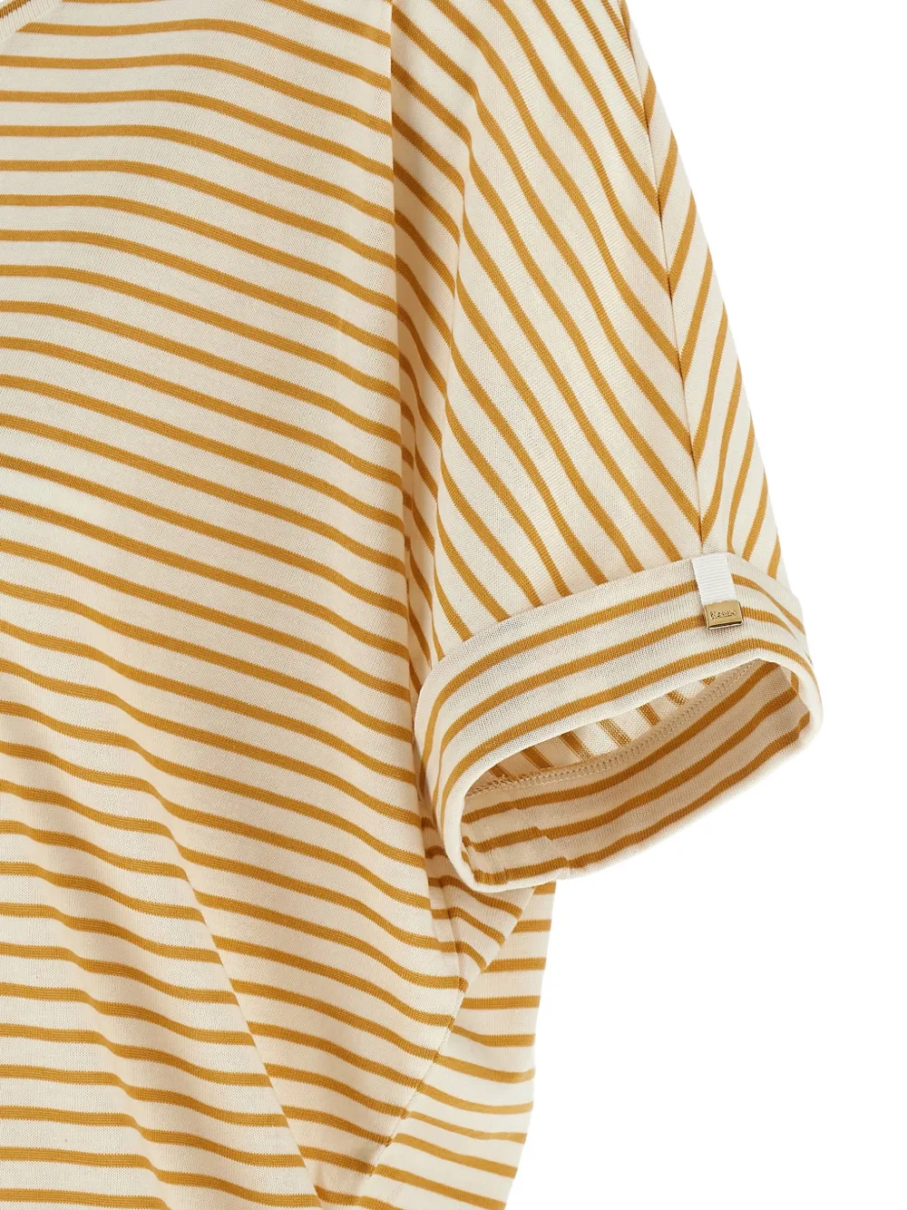 Herno Gestreept T-shirt met manchetten Beige