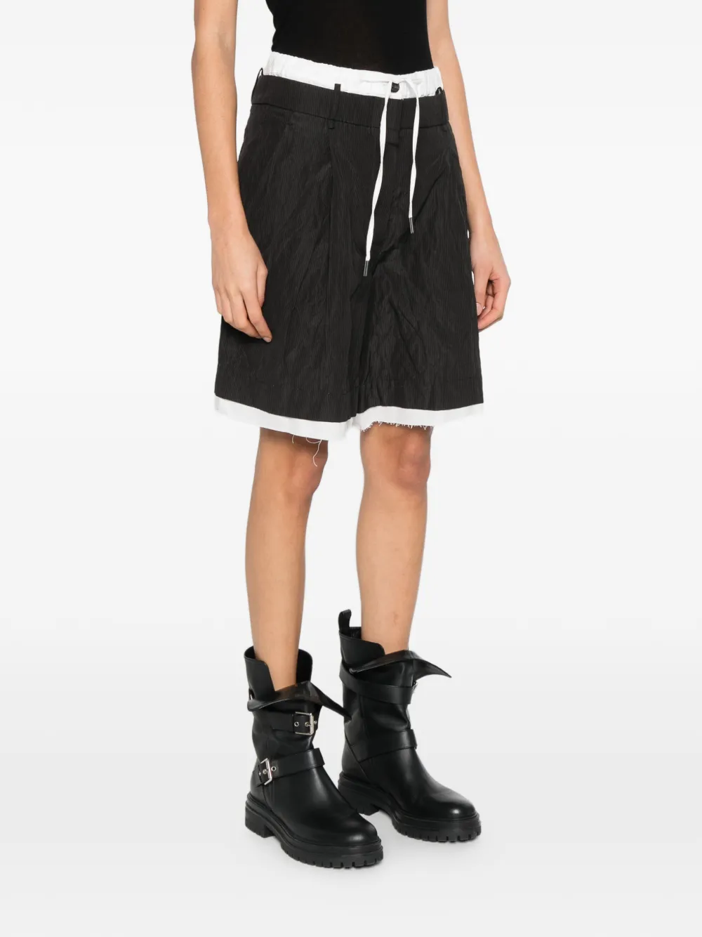  Masnada Layered Drawstring Shorts - Black 