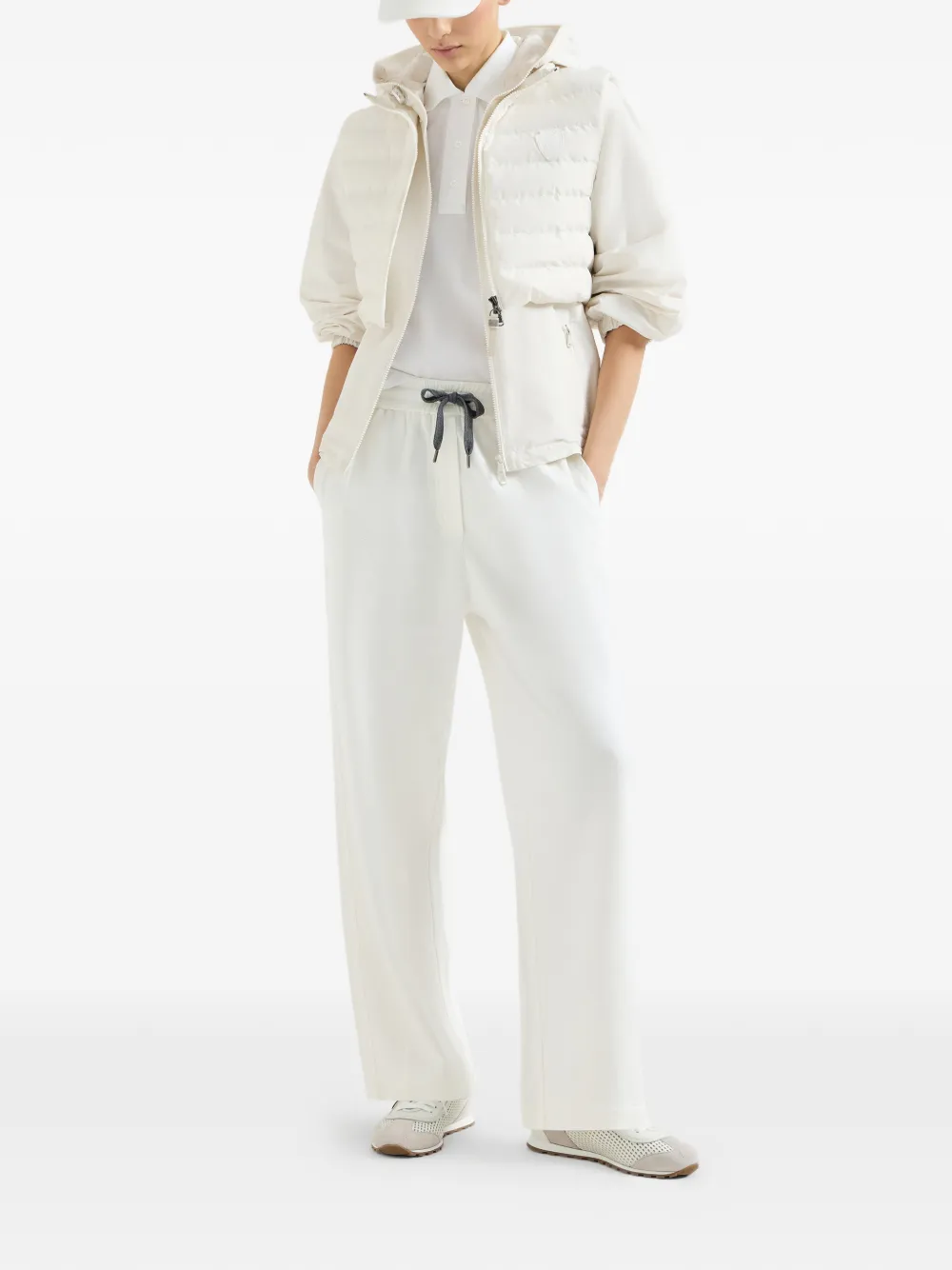 Brunello Cucinelli Katoenen piqué trainingsbroek Beige