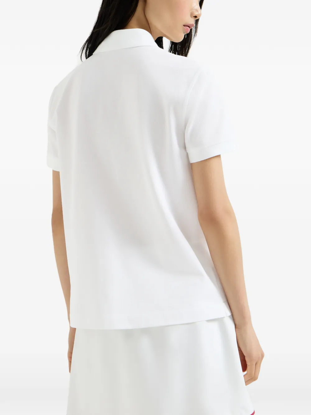 Brunello Cucinelli Piqué poloshirt van stretch-katoen met logo Wit
