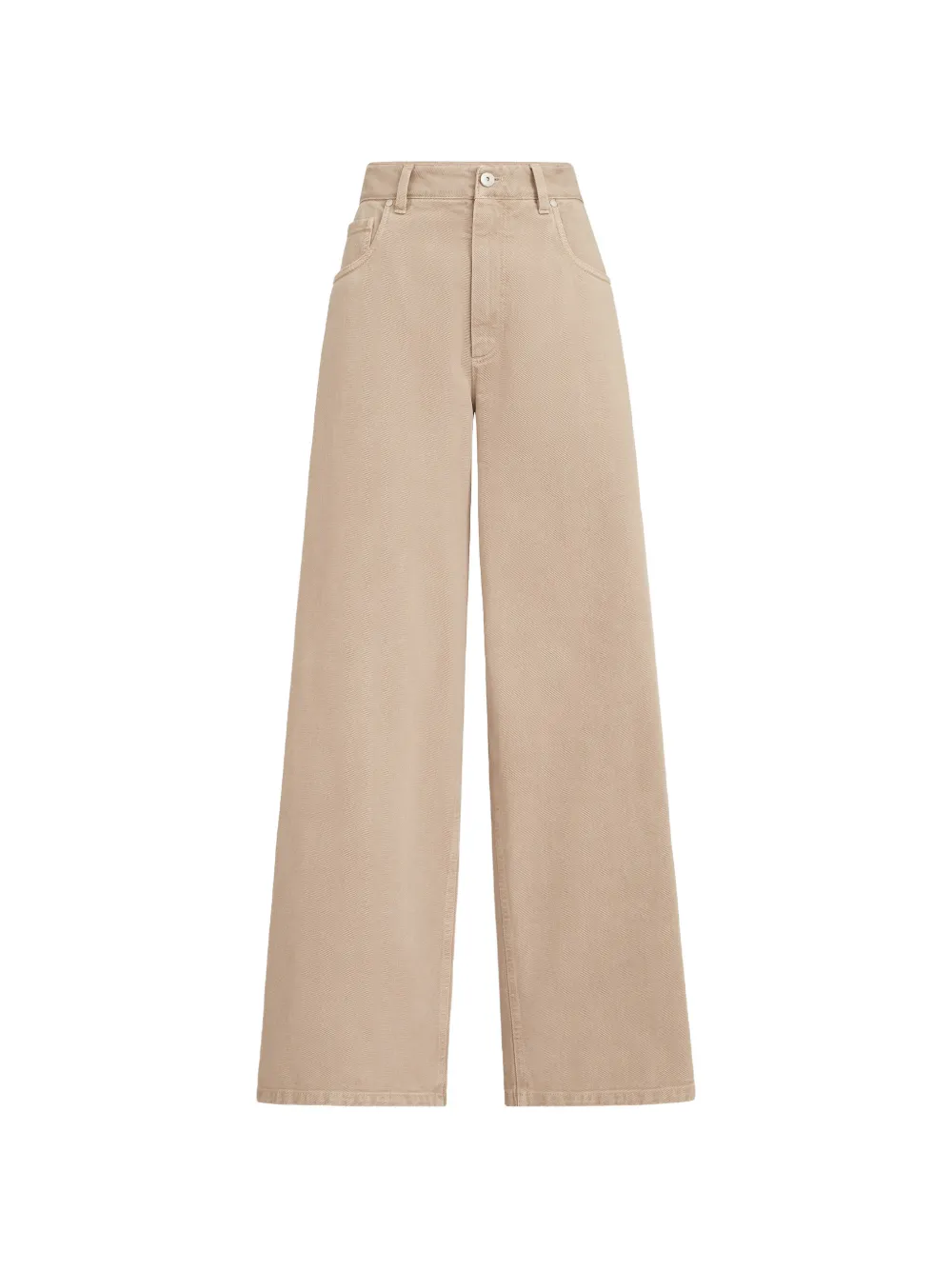 Brunello Cucinelli Dyed denim relaxed trousers with monili - Toni neutri