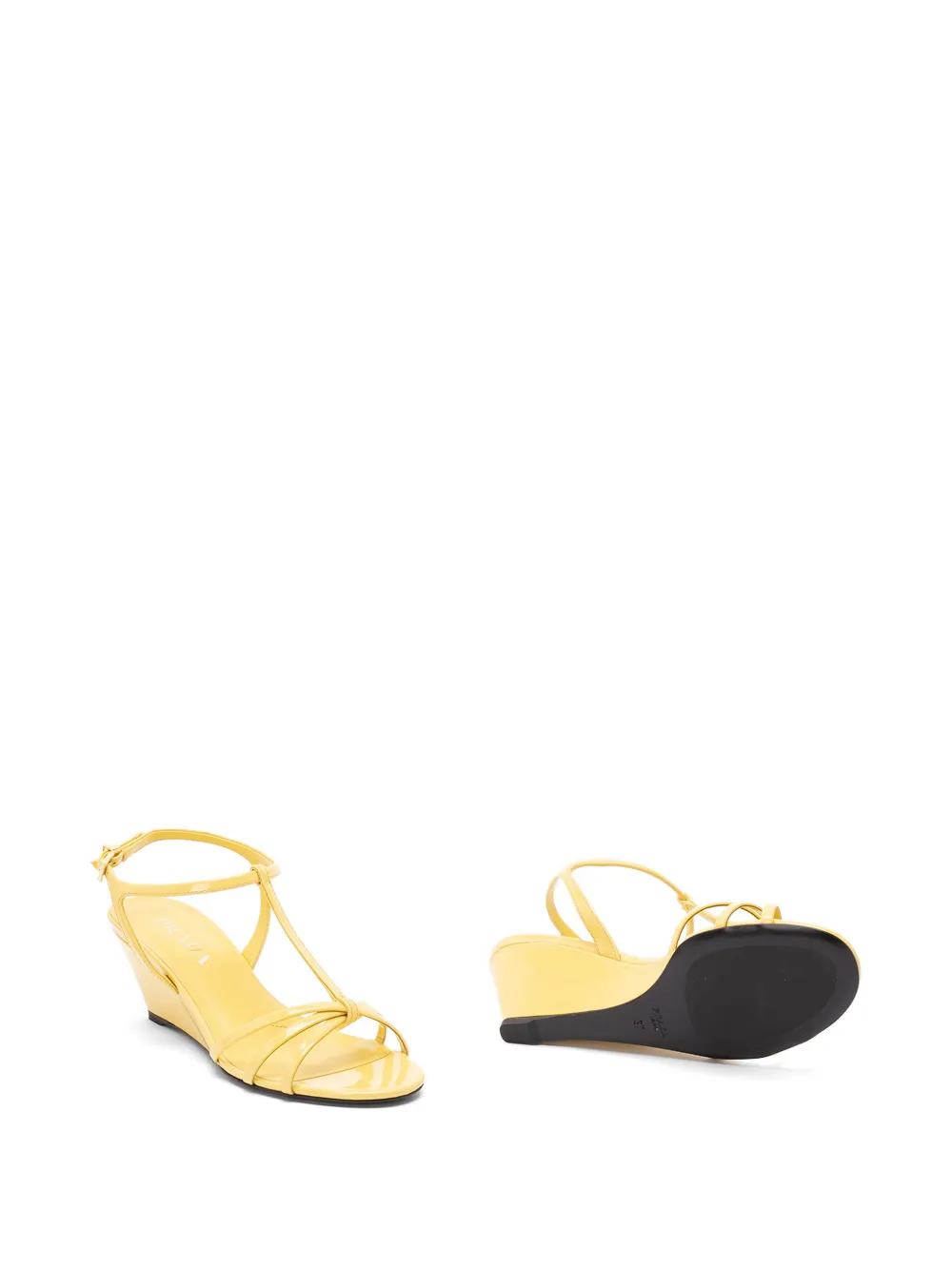Prada patent-leather sandals Geel