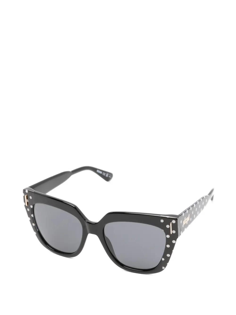 Moschino Eyewear Cat-eye zonnebril met stippen Zwart