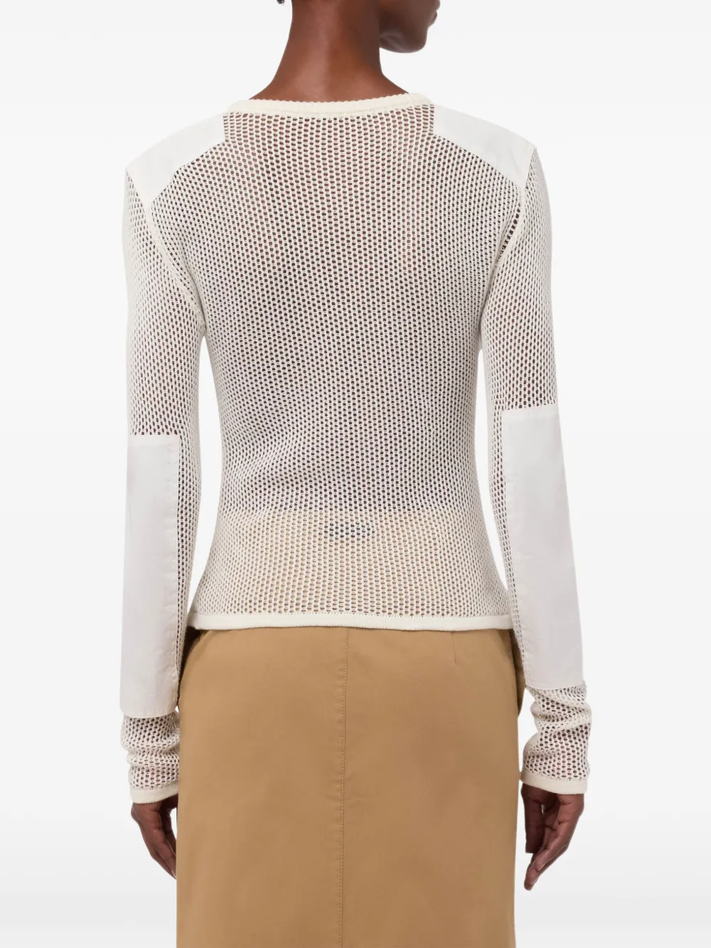 Moschino Gebreide katoenen trui met mesh Wit