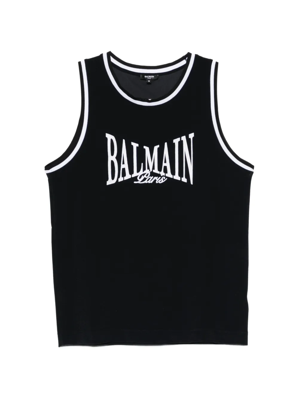 Balmain logo-embroidered tank top - Nero