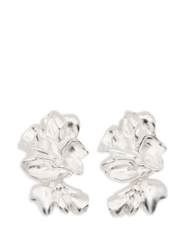 Completedworks Floral Drop Earrings in Silver