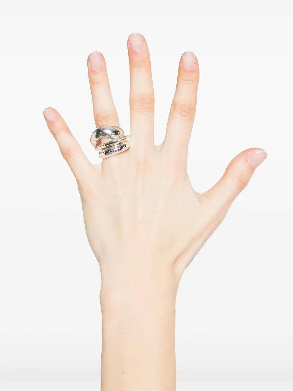  Completedworks Post Capital Ring (set Of Three) - Silver 