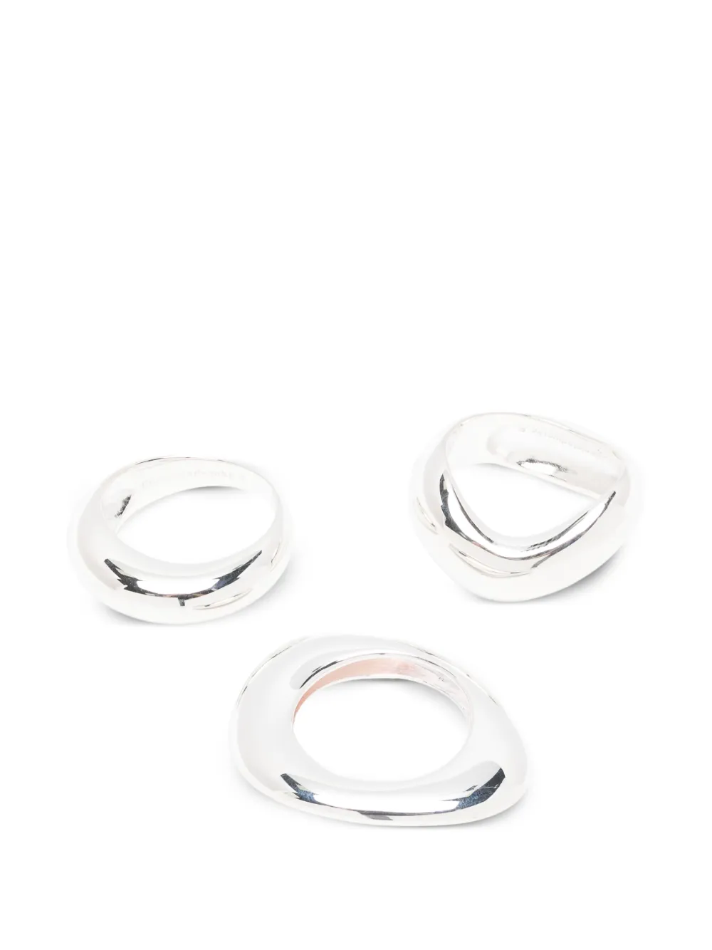 Completedworks Post Capital ring (set of three) - Argento