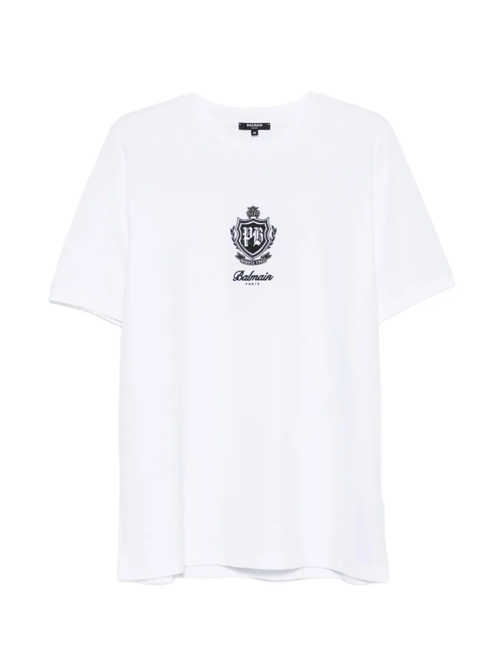 Balmain logo-embroidered T-shirt - Bianco