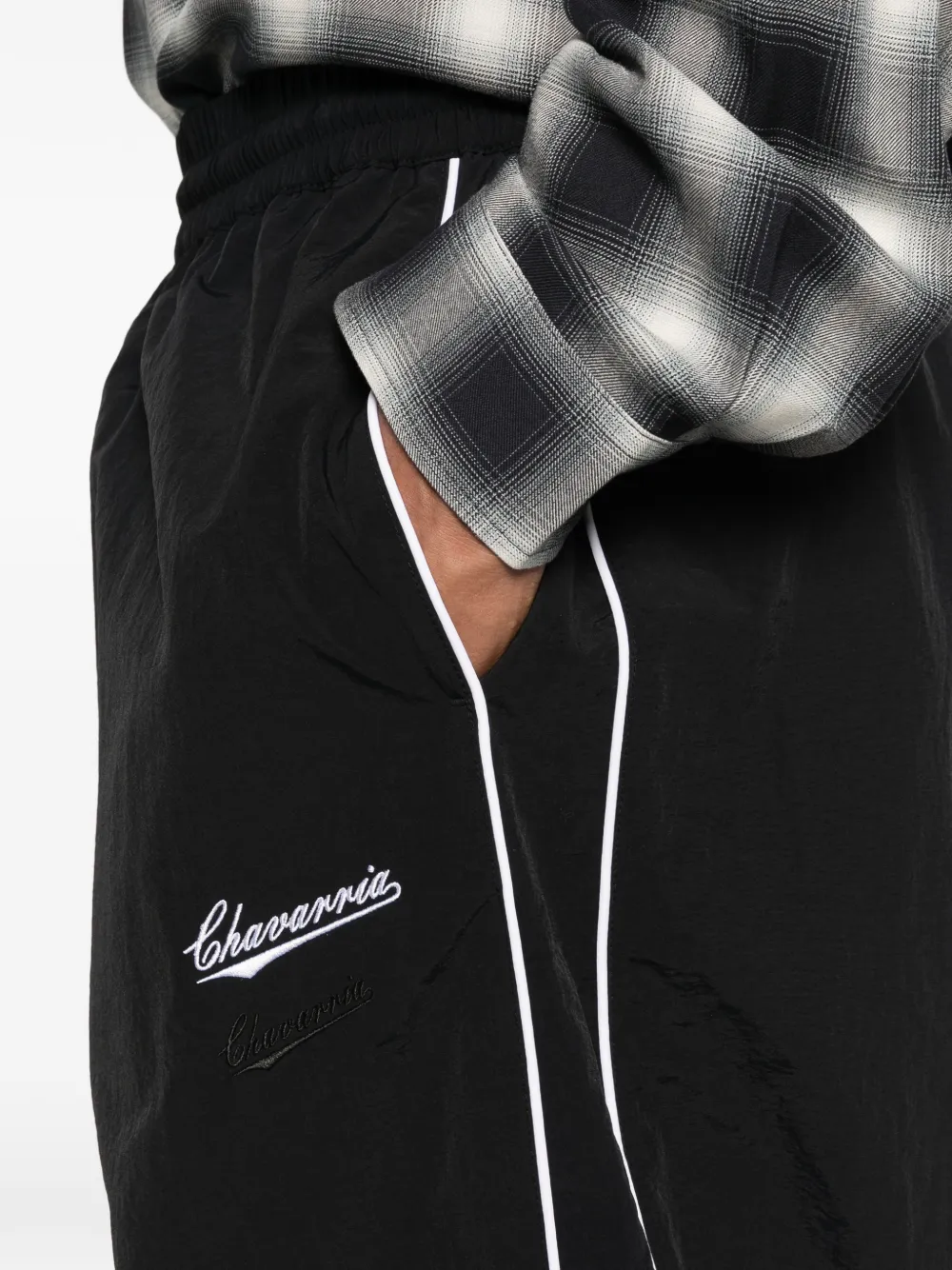 Willy Chavarria Broek met geborduurd logo Zwart