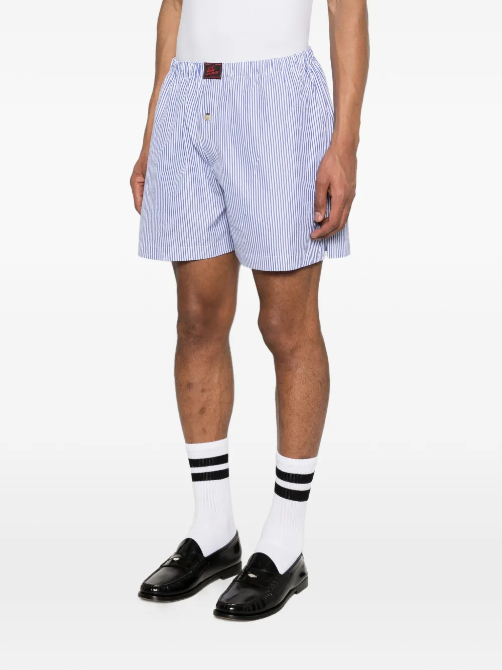  Willy Chavarria Striped-pattern Shorts - Blue 