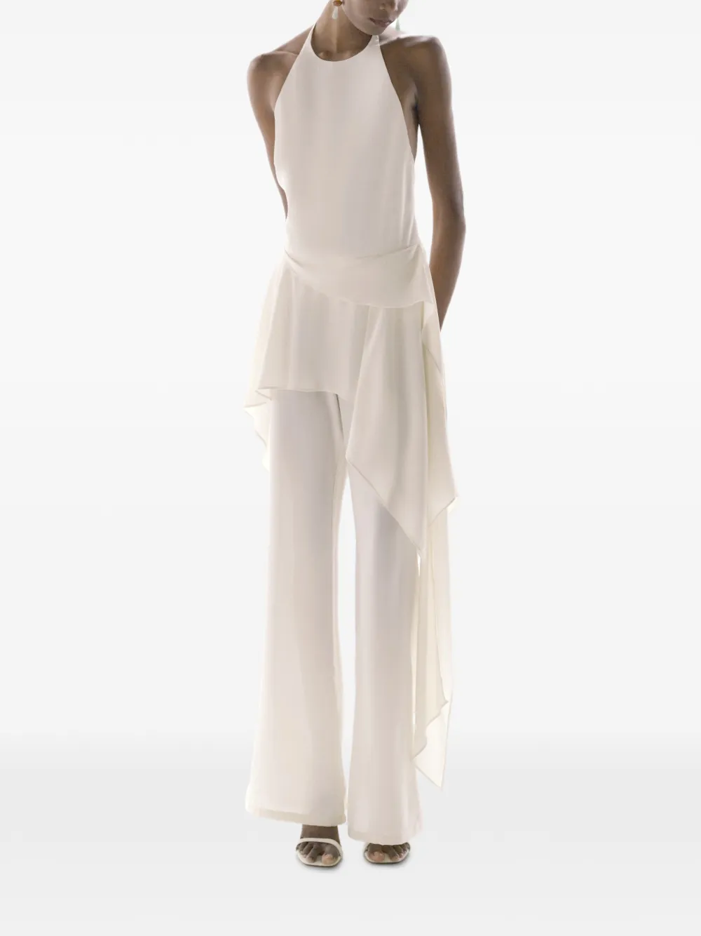 Baobab Lorenza high-waist flared broek Beige