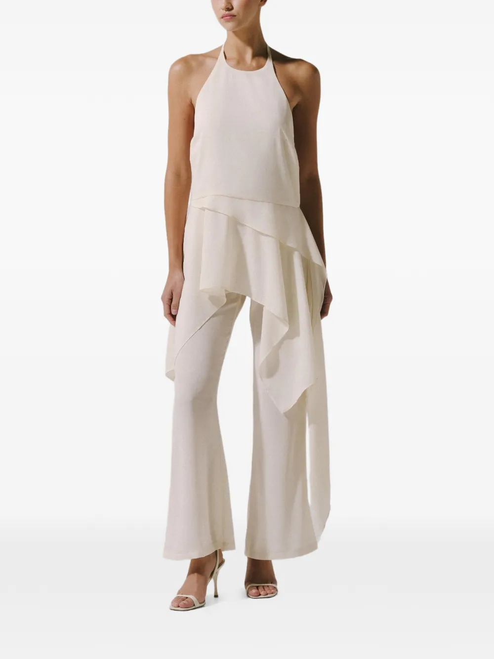 Baobab Lorenza high-waist flared broek Beige
