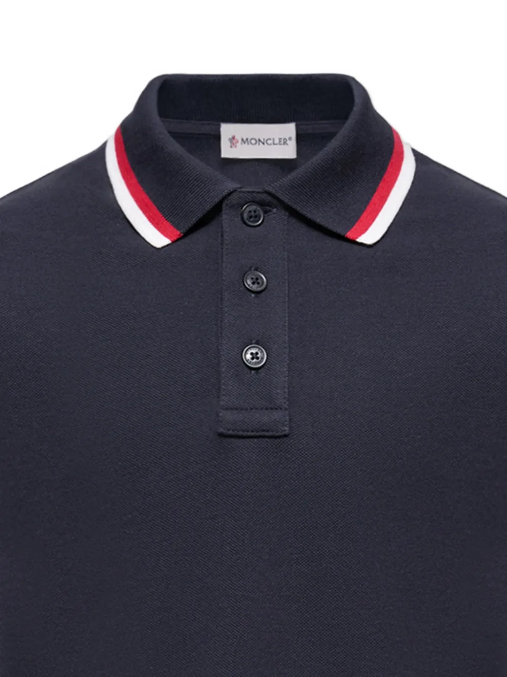  Moncler Enfant Striped-trim Polo Shirt - Blue 