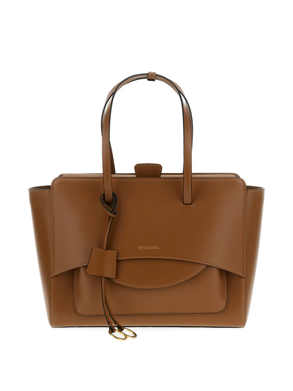  Hidesins Flap Leather Tote Bag - Brown 