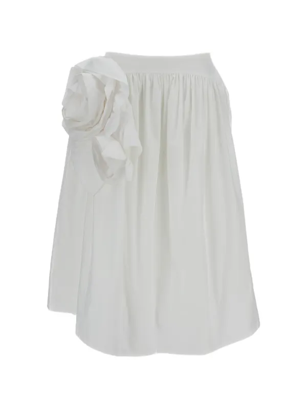 Simone Rocha Floral-motif Midi Skirt in White