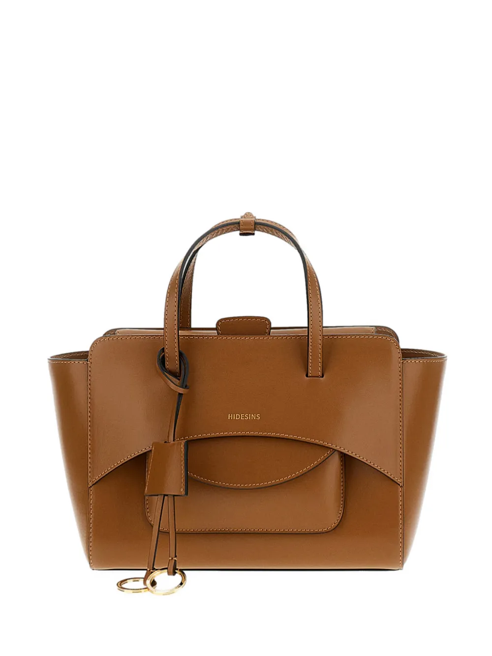 HIDESINS top handle leather tote bag - Marrone