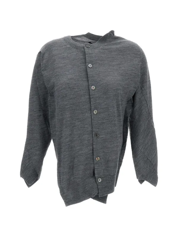Junya Watanabe Asymmetric Button-up Cardigan in Grey