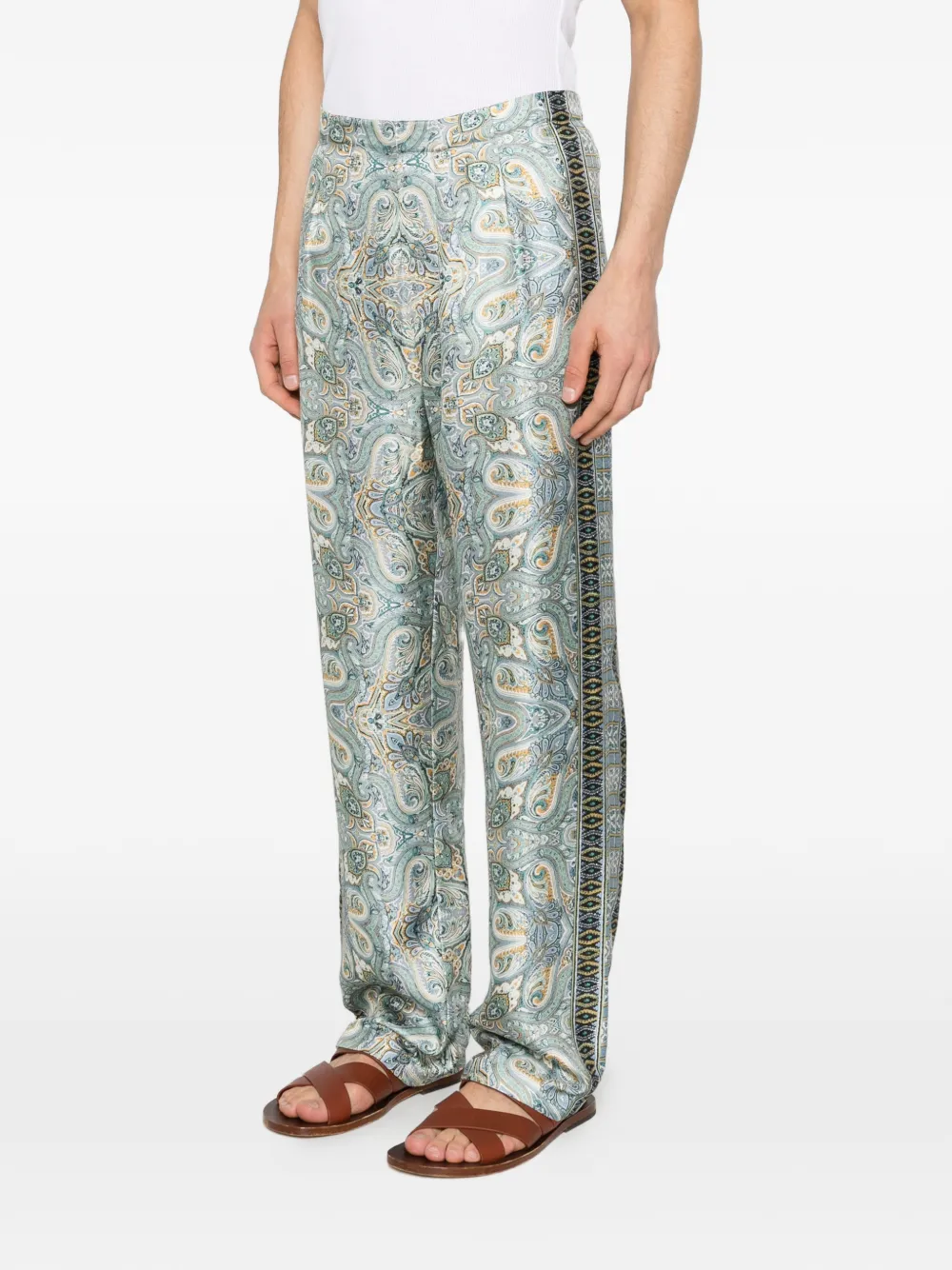 ETRO Broek met paisley-print Blauw