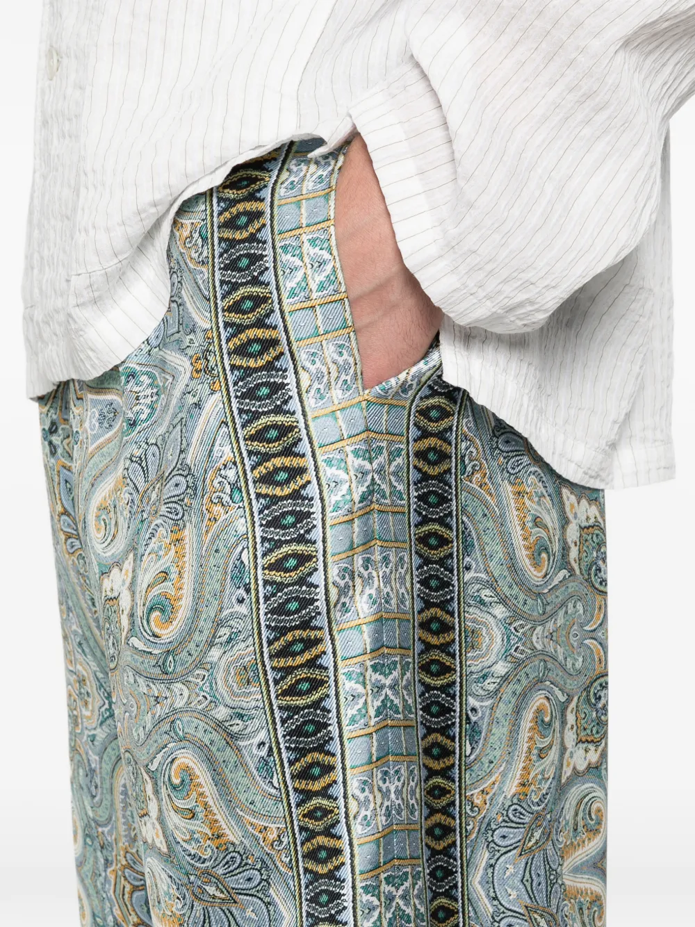 ETRO Broek met paisley-print Blauw