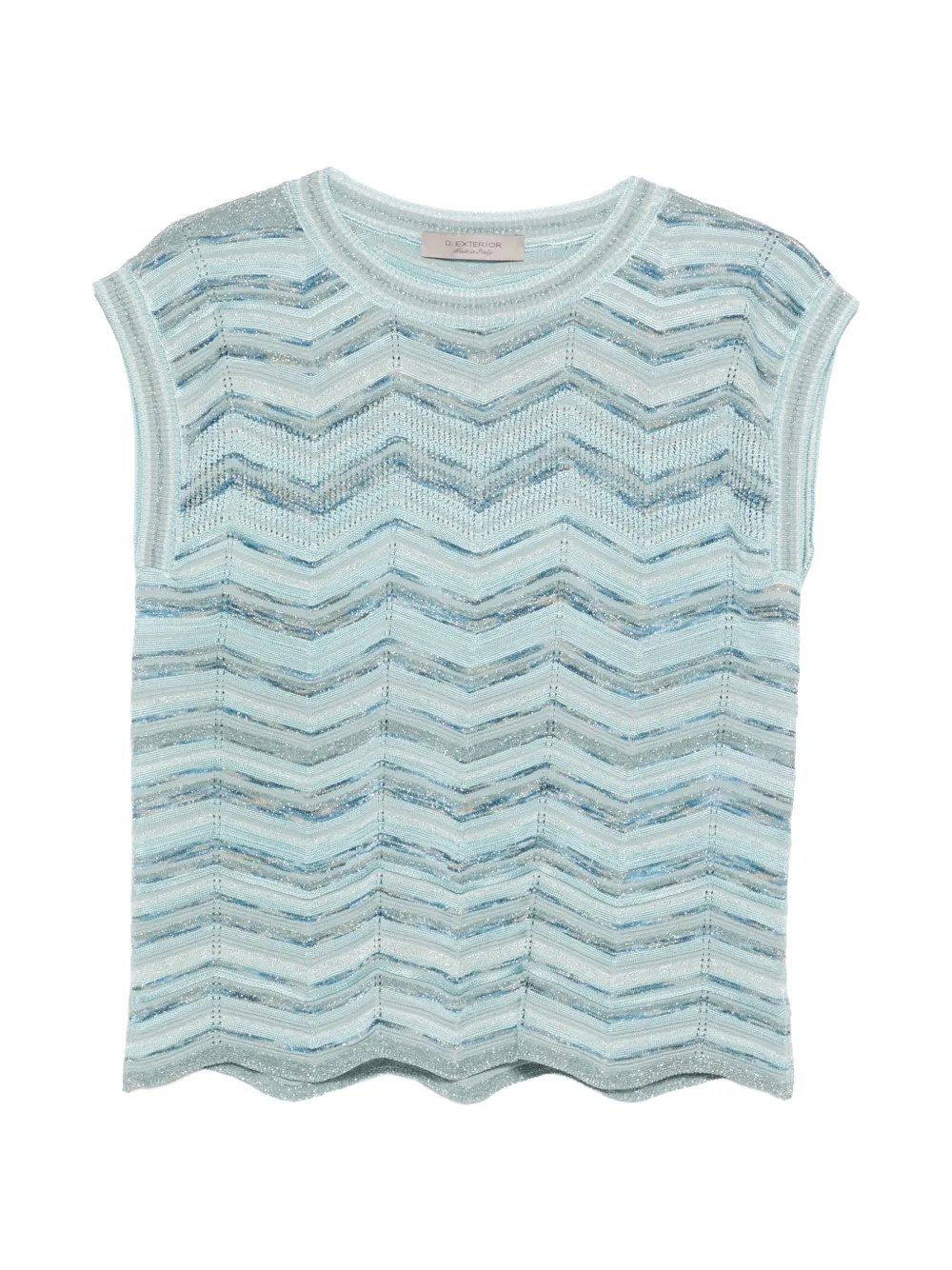 D.Exterior sleeveless zig-zag top - Blau