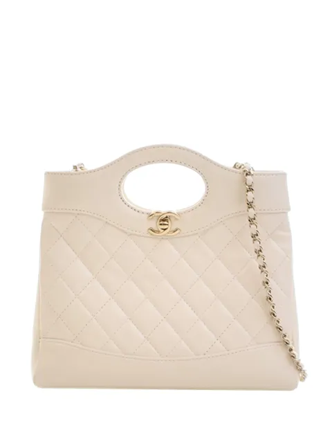 CHANEL Pre-Owned 2021-2026 Mini Shiny Lambskin 31 Shopping Bag satchel