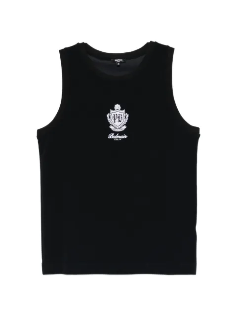 Balmain logo-embroidered tank top
