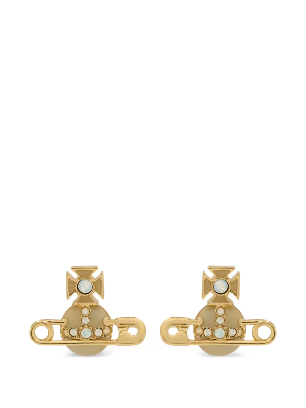 Vivienne Westwood crystal orb earrings - Gold