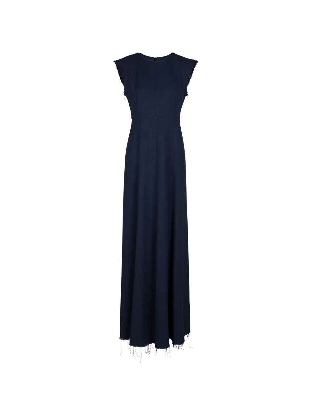 Seafarer frayed-hem maxi dress - Blu