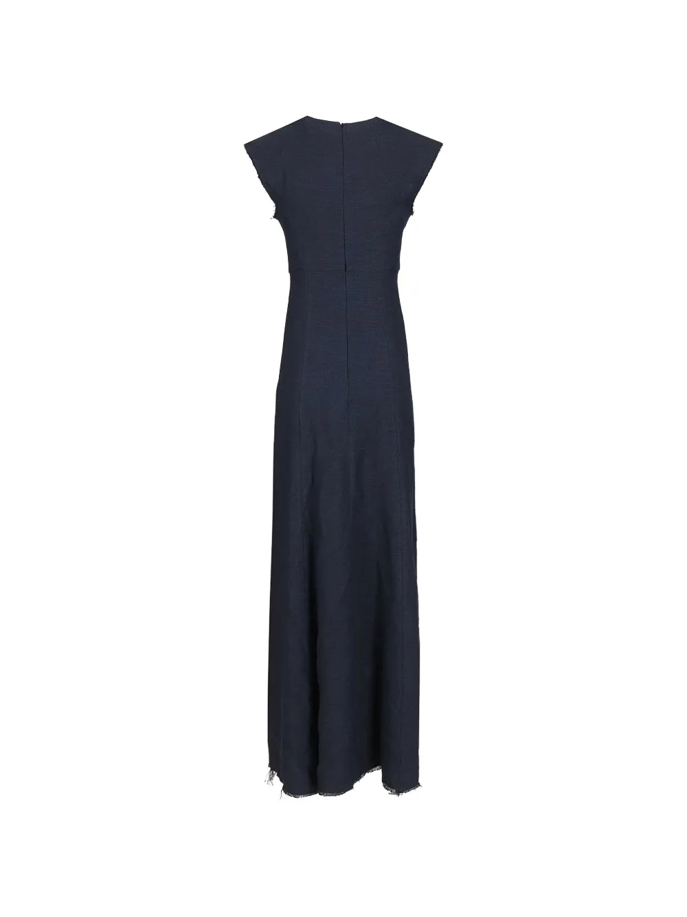 Seafarer Frayed-hem Maxi Dress - Blue 