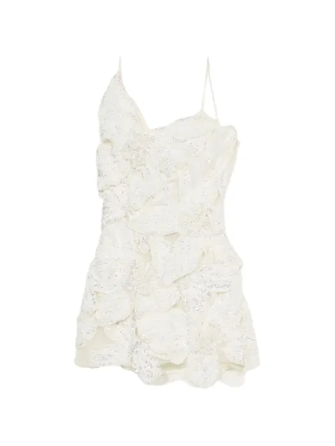 Blumarine kort kjole med sommerfugle-broderi