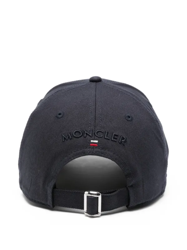 Moncler logo-patch Cotton Baseball Cap | Blue | FARFETCH