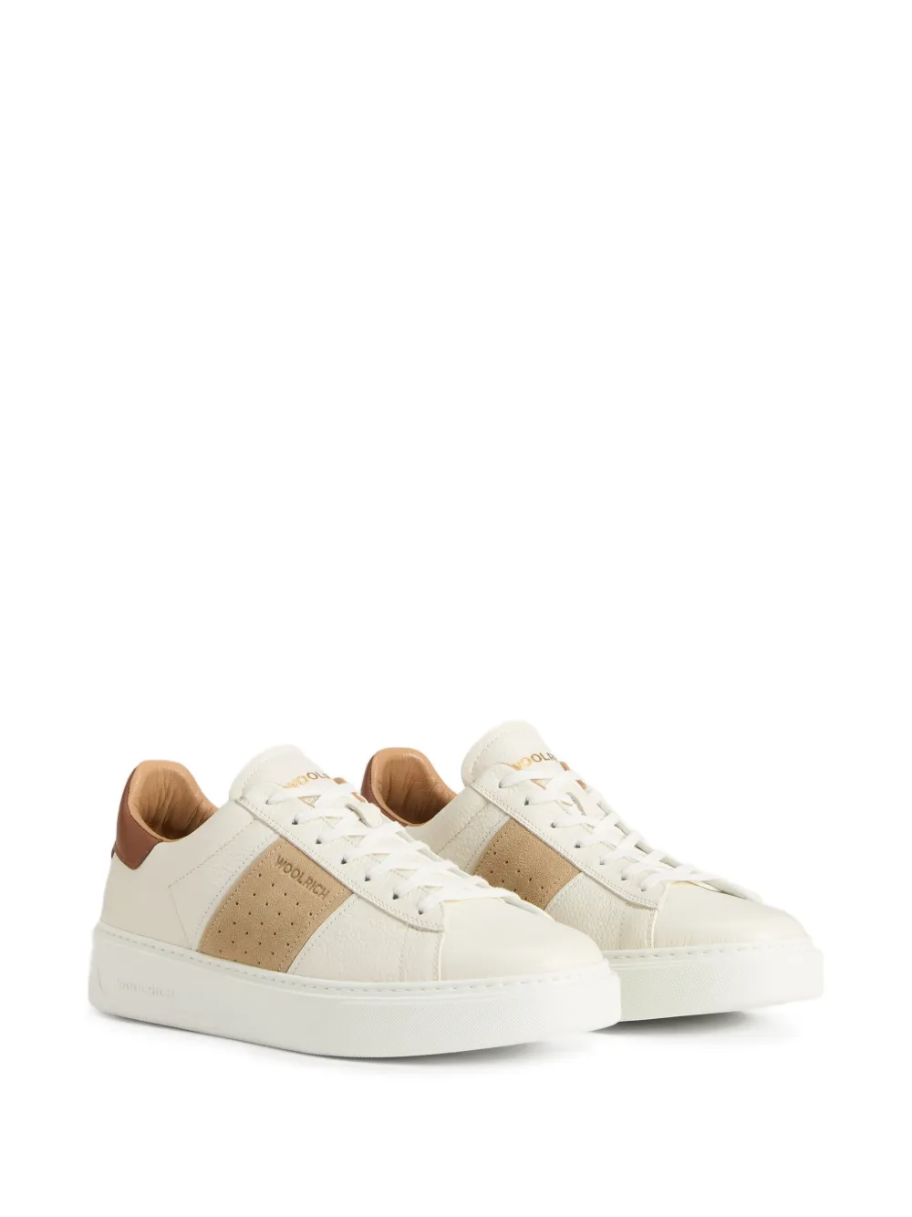 Woolrich Classic Band Court sneakers met vlakken Wit
