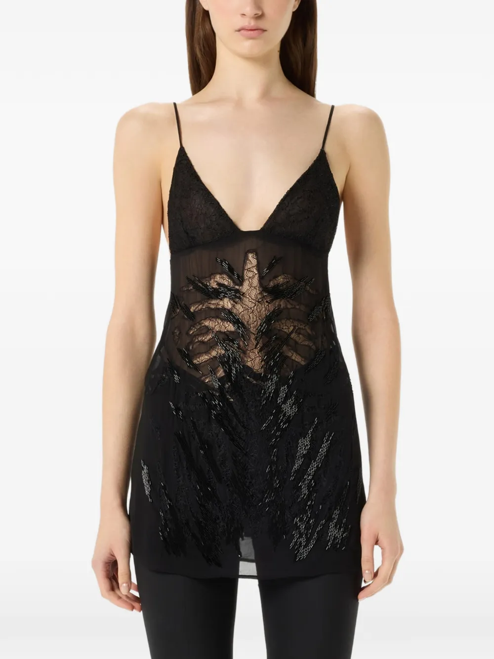 Blumarine Top met borduurwerk Zwart