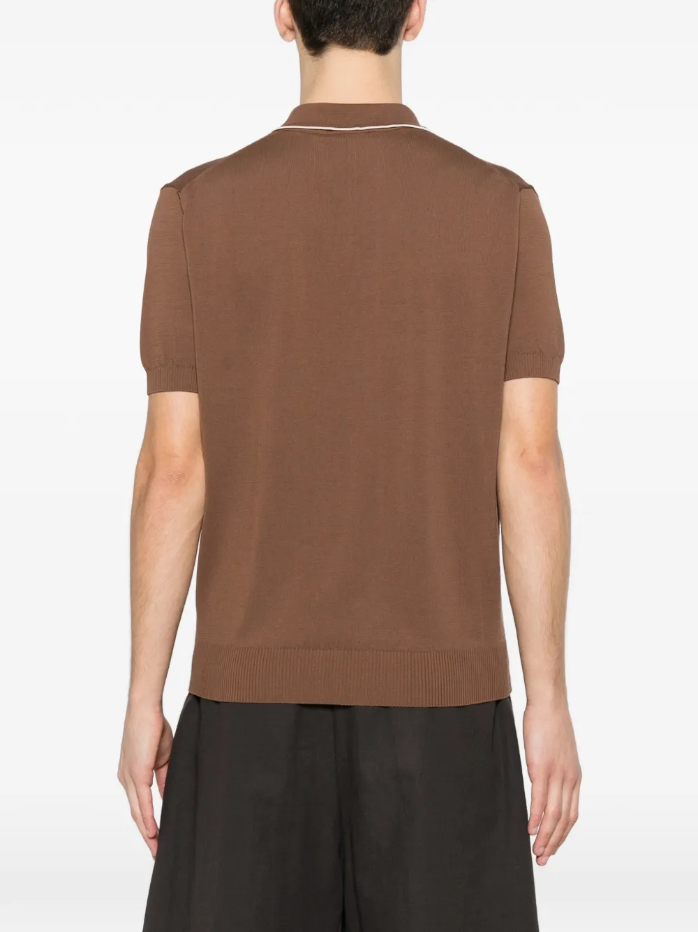 Canali Poloshirt met afwerking Bruin