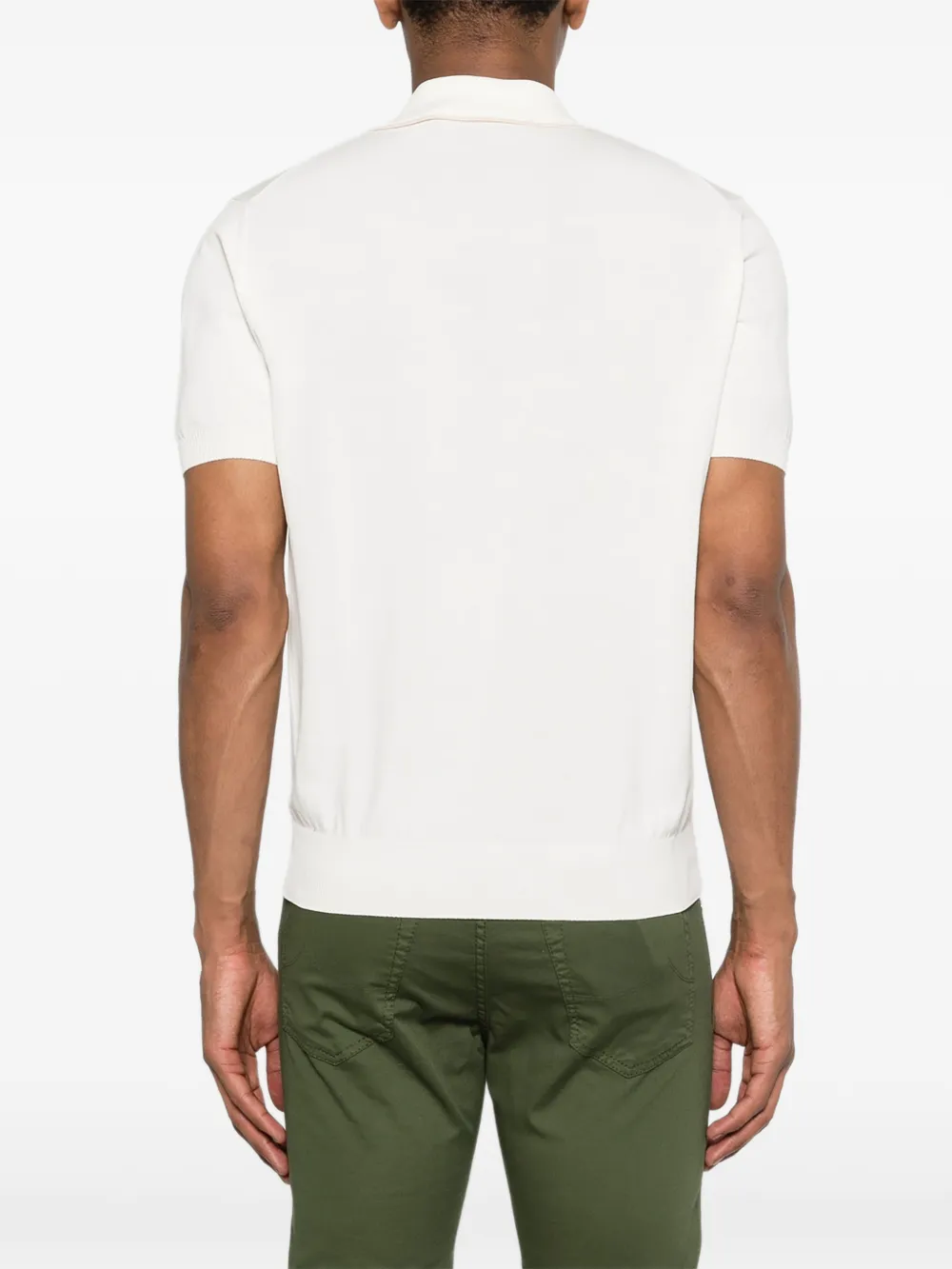 Canali Poloshirt met korte mouwen Wit