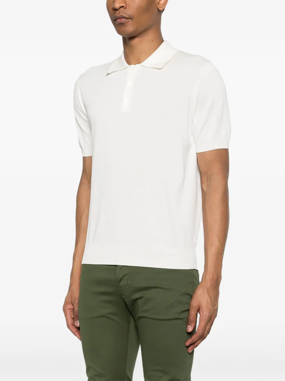 Canali Poloshirt met korte mouwen Wit