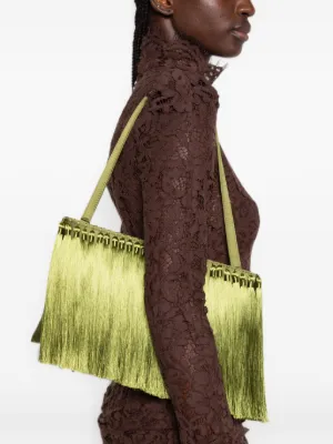 Simon Miller Tassel-Embellished Clutch Bag | Green, photo 3 of 6