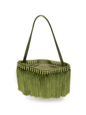 Simon Miller Tassel-Embellished Clutch Bag | Green, photo 6 of 6