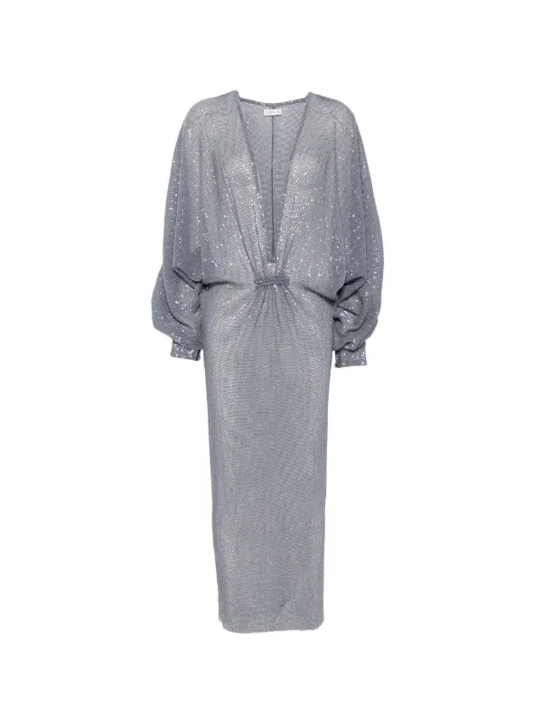 L'IDÉE Experimental sequin-embellished Maxi Dress | Grey
