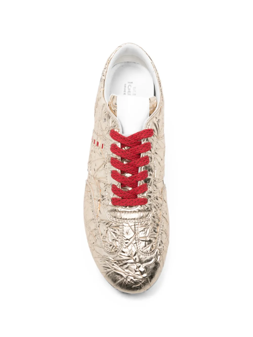Marni crinkled-finish logo-print sneakers Goud