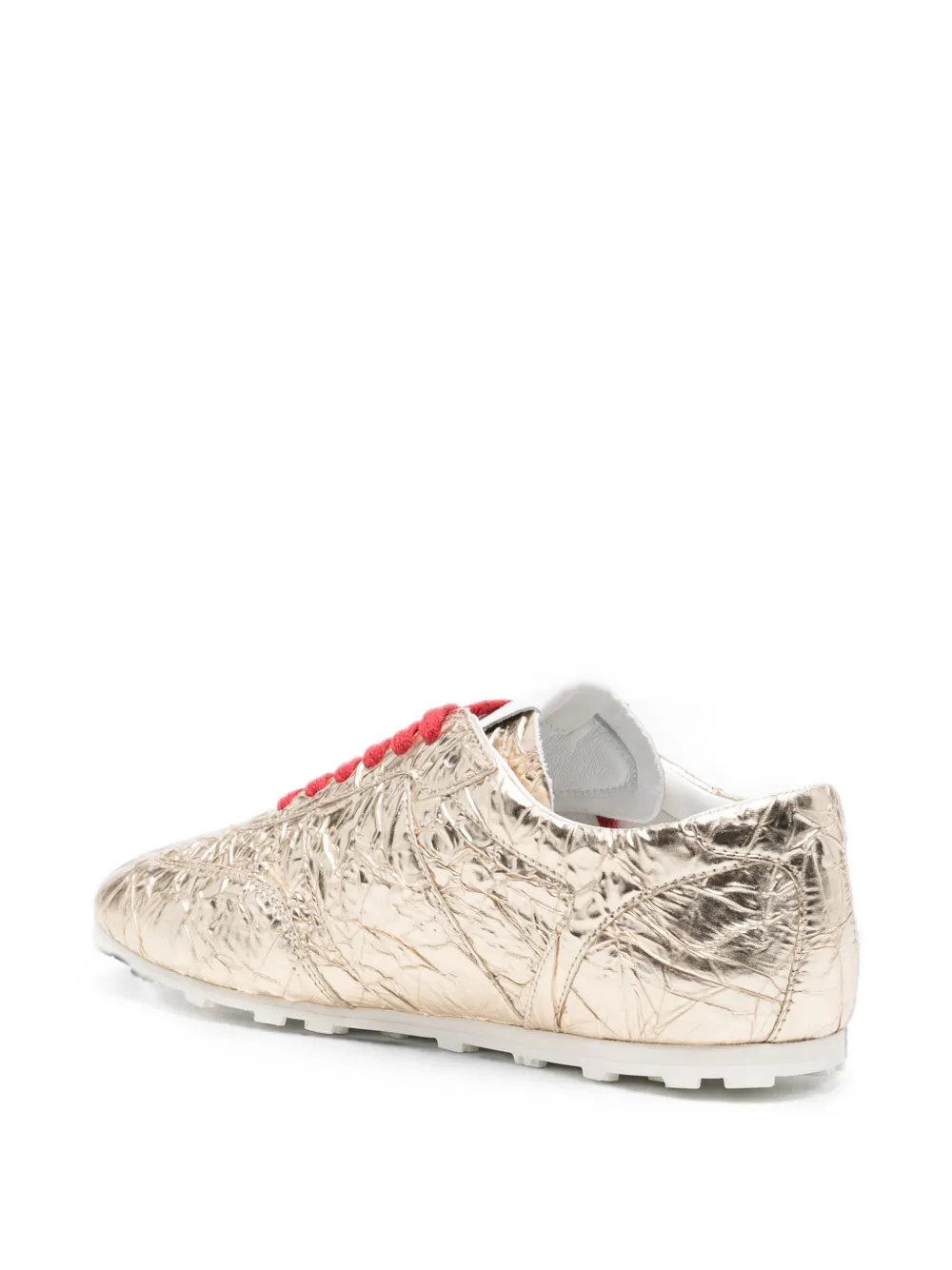 Marni crinkled-finish logo-print sneakers Goud