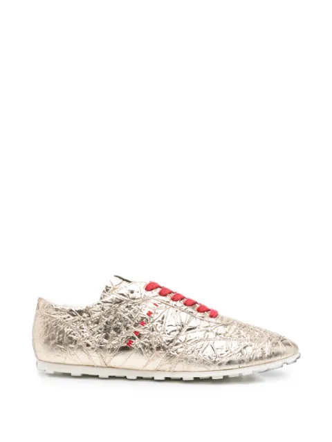 Marni crinkled-finish logo-print sneakers