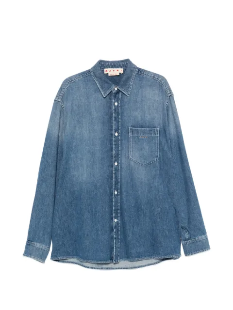 Marni spread-collar chest-pocket shirt