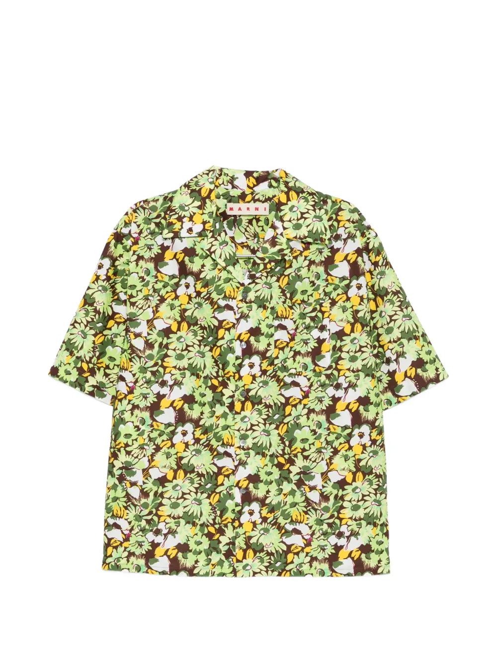 Marni floral-print chest-pocket shirt