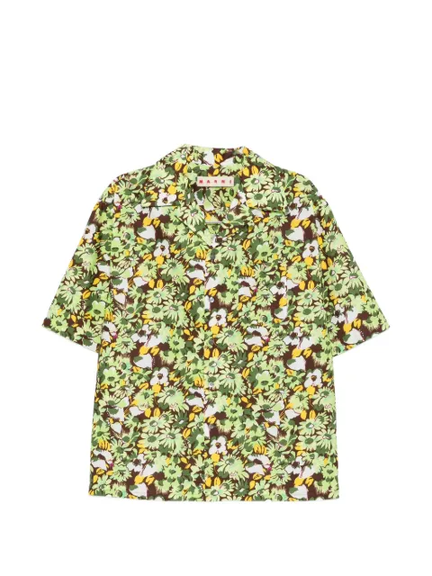 Marni floral-print chest-pocket shirt