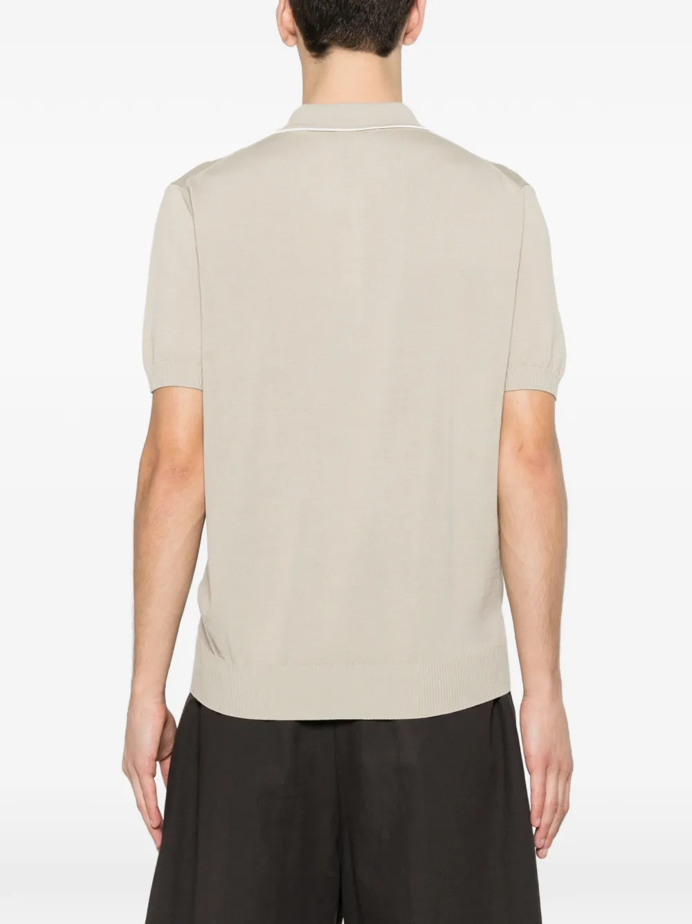 Ribbed Piping Polo Shirt