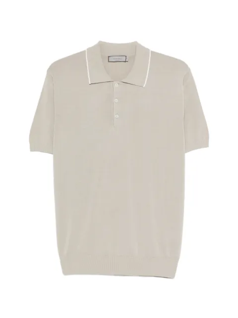 Canali Poloshirt mit gerippten Paspeln